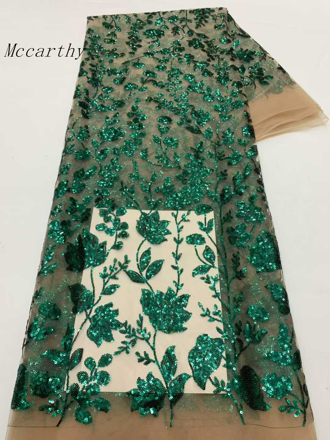 Embroidery Net Fabric - African Lace Fabric With Sequin Nigerian