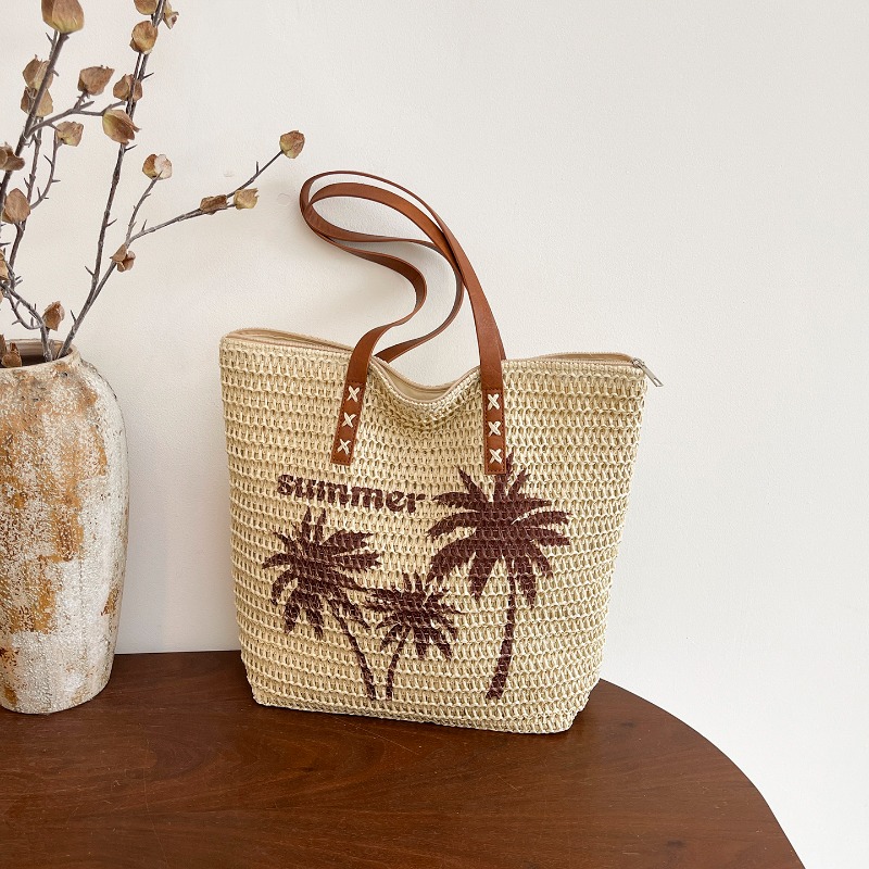Embroidery Bali - Simple Trend Embroidery Coconut Tree Straw
