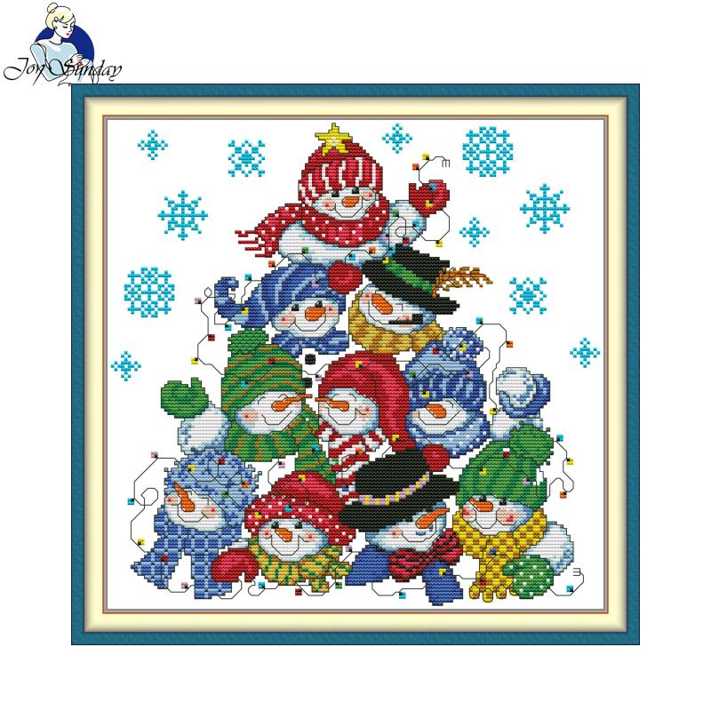 Embroidery X Pattern - Building A Snowman Pattern JoySunday Printed