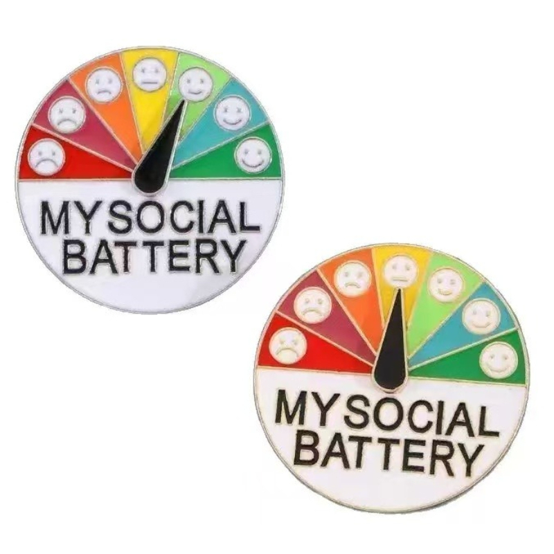 Embroidery Initials - Humor Mood-Boosting Energy Pin Slide-on Brooch