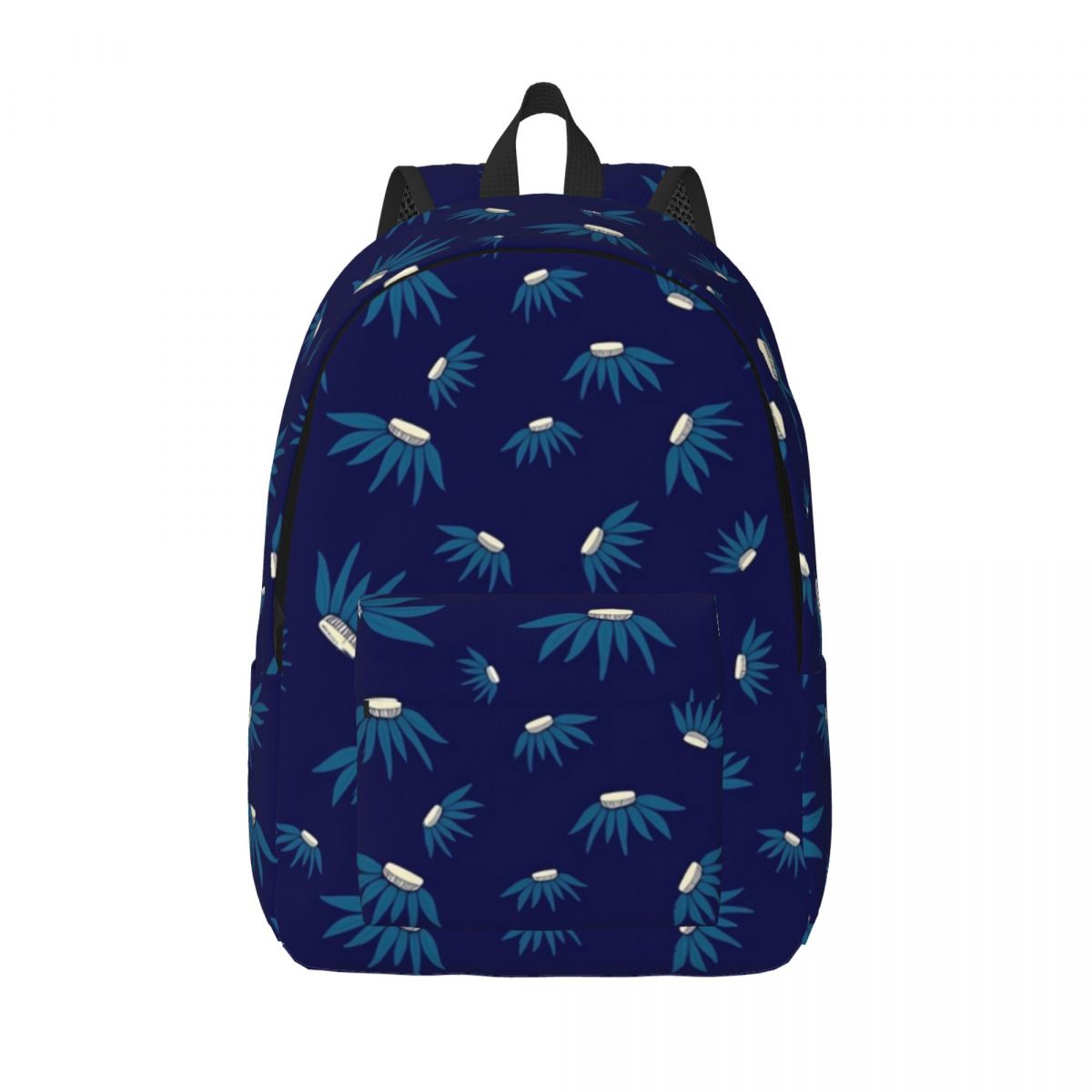 Embroidery Daisy Flower - Blue Daisy Floral Backpack Flowers Print