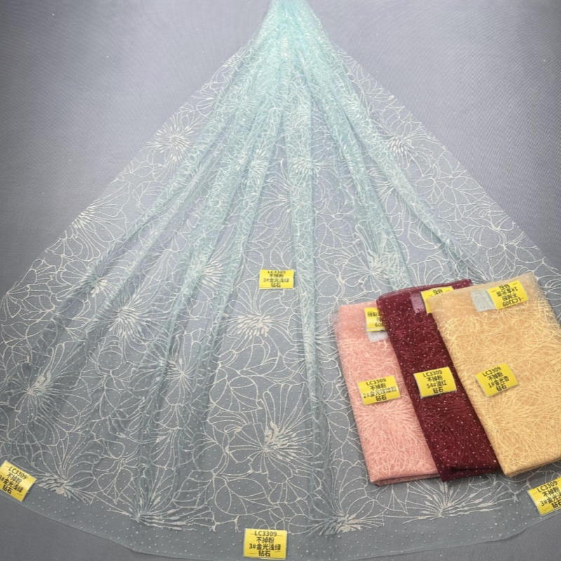 Embroidery Net Fabric - 2026 Light Green Hot Sale Fadhion