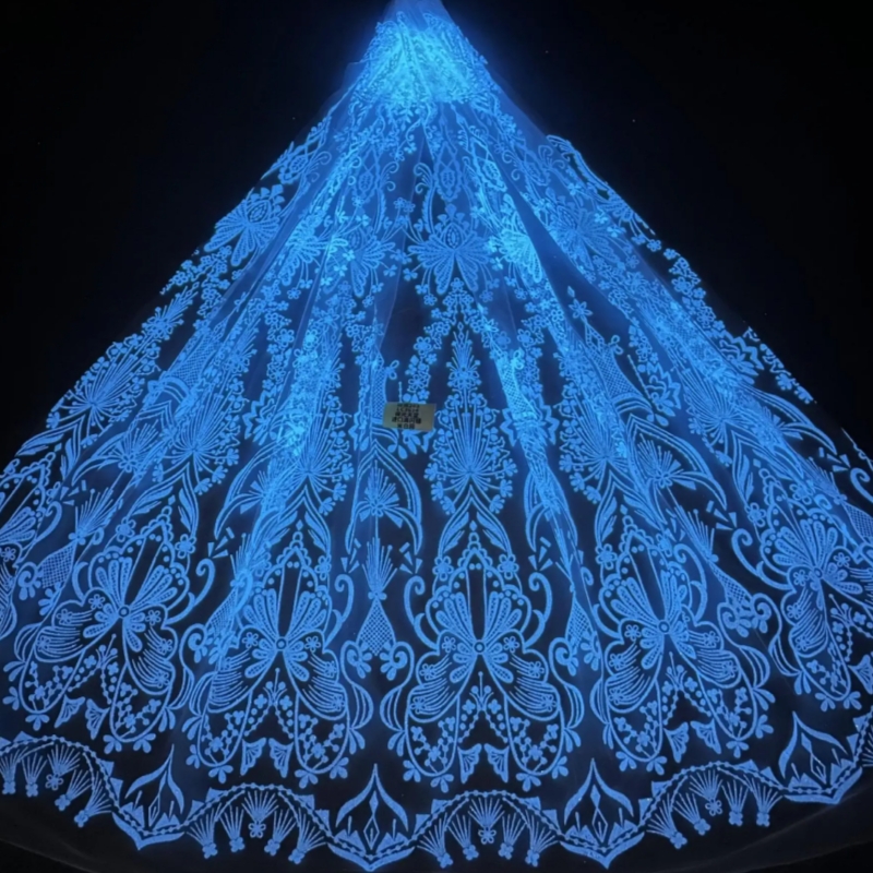 Embroidery Net Fabric - 2026 Blue Hot Sale Fadhion Design