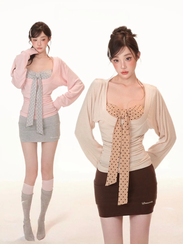 Y2K Two Piece Set: Sexy Pleate - Embroidery Set 评论和价格
