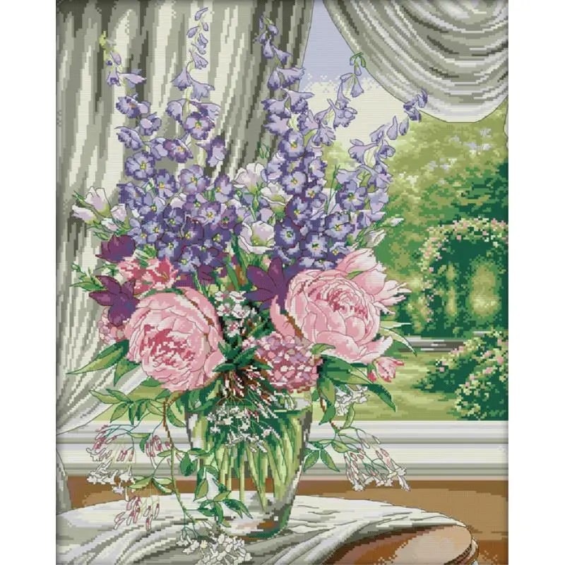 Window Sill Flower Basket Flor - Embroidery X Pattern 评论和价格