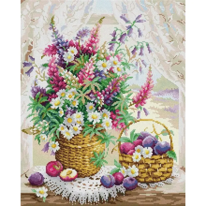 Window Sill Flower Basket Flor - Embroidery X Pattern 评论和价格
