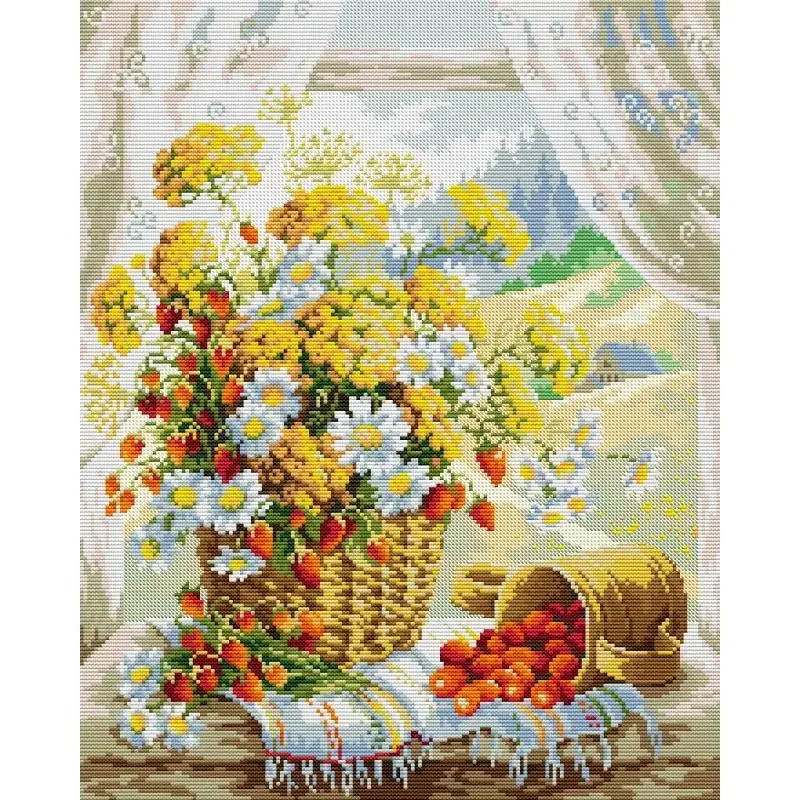 Window Sill Flower Basket Flor - Embroidery X Pattern 评论和价格