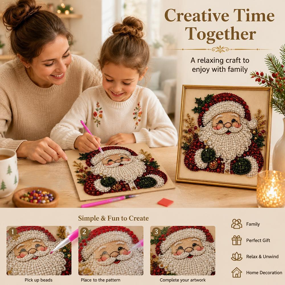 Christmas Santa Claus Pearl Ar - Embroidery Frame 评论和价格