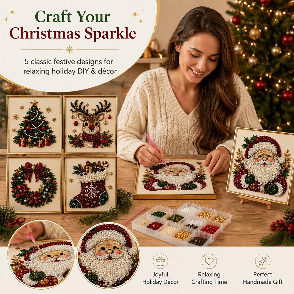 Christmas Santa Claus Pearl Ar - Embroidery Frame 评论和价格