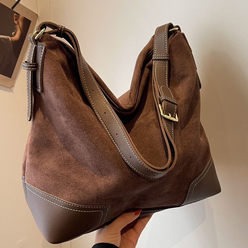 Suede Trendy Versatile Tote Ba - Embroidery Class 评论和价格