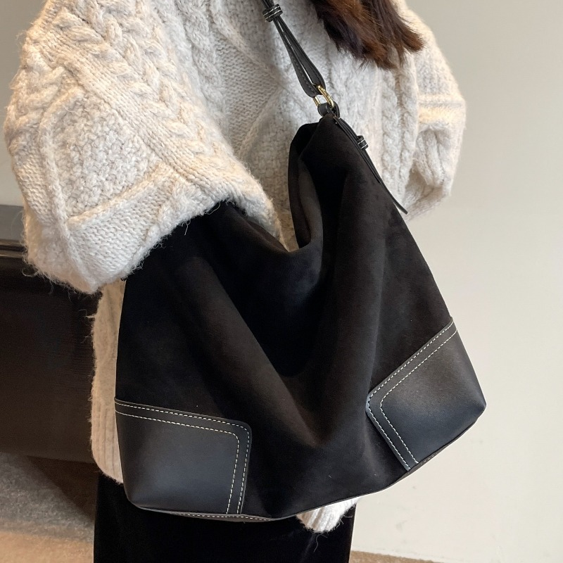 Suede Trendy Versatile Tote Ba - Embroidery Class 评论和价格