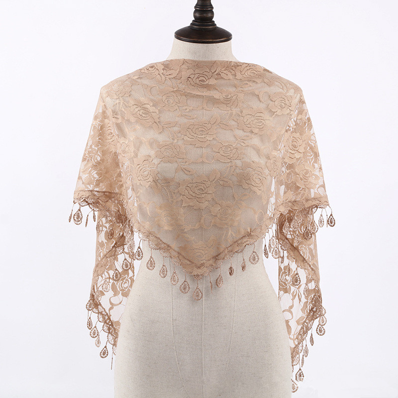 Fashion Church Shawl Lace Veil - Embroidery Veil 评论和价格