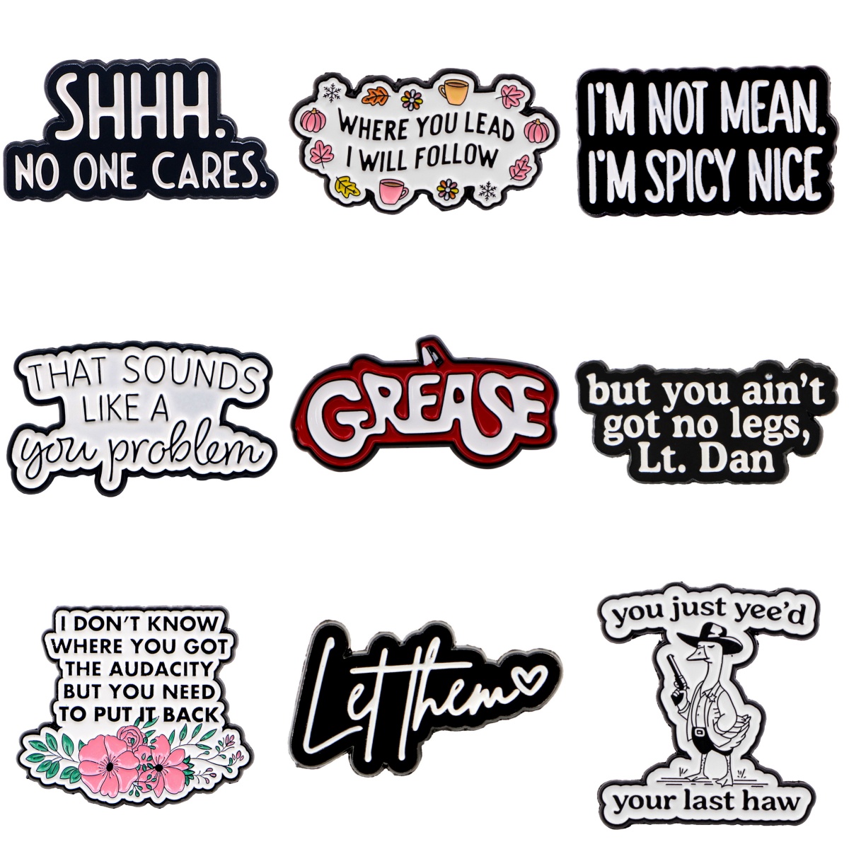 I DON'T KNOW Brooches For Wome - Embroidery Initials 评论和价格