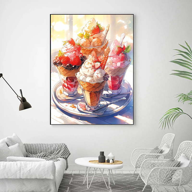 Cartoon Food Full Crystal Diam - Embroidery Cream 评论和价格