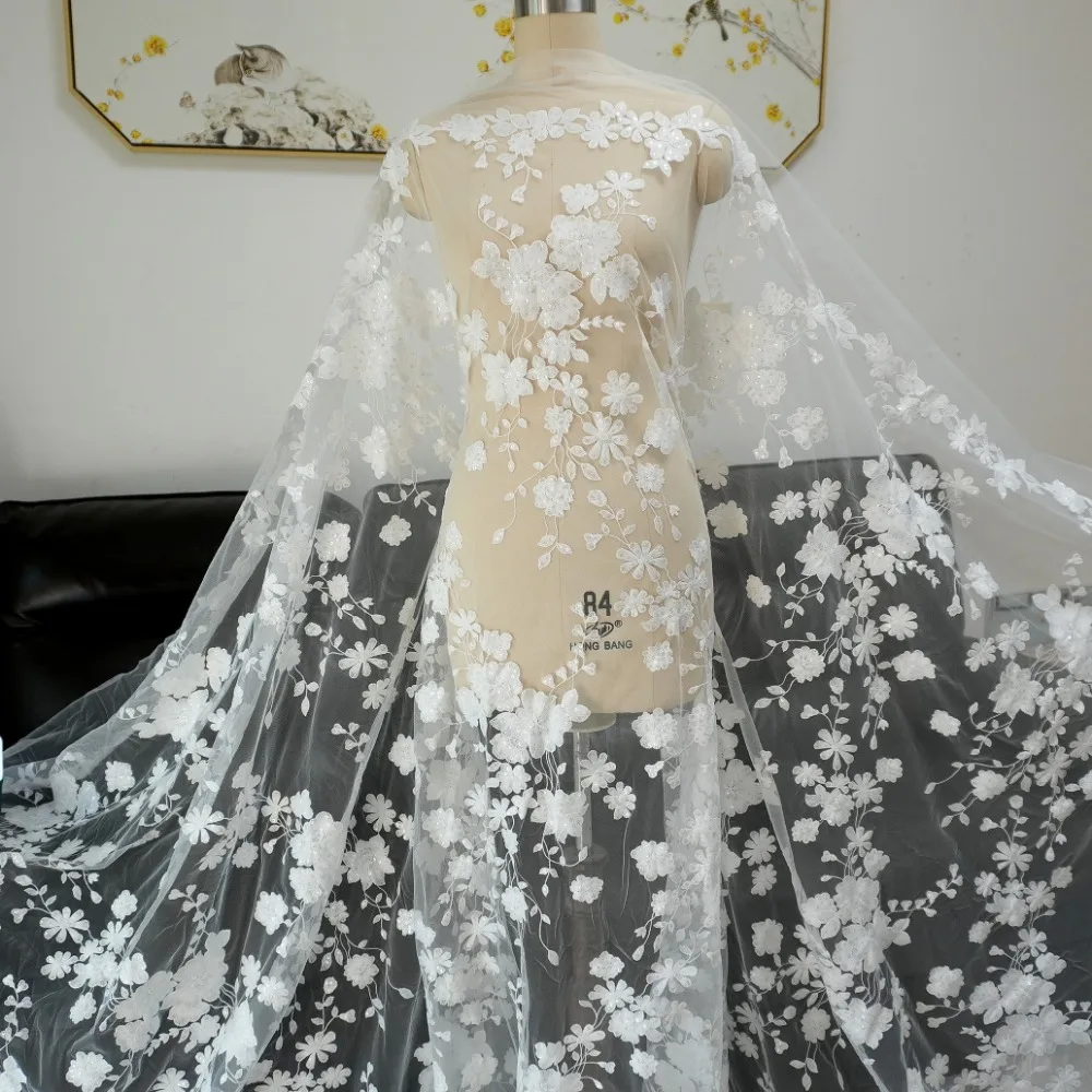Elegant Flower Embroidery Shee - Embroidery Veil 评论和价格