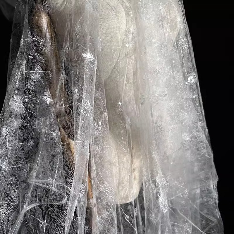 Lace Flower Embroidery Sequine - Embroidery Net Fabric 评论和价格