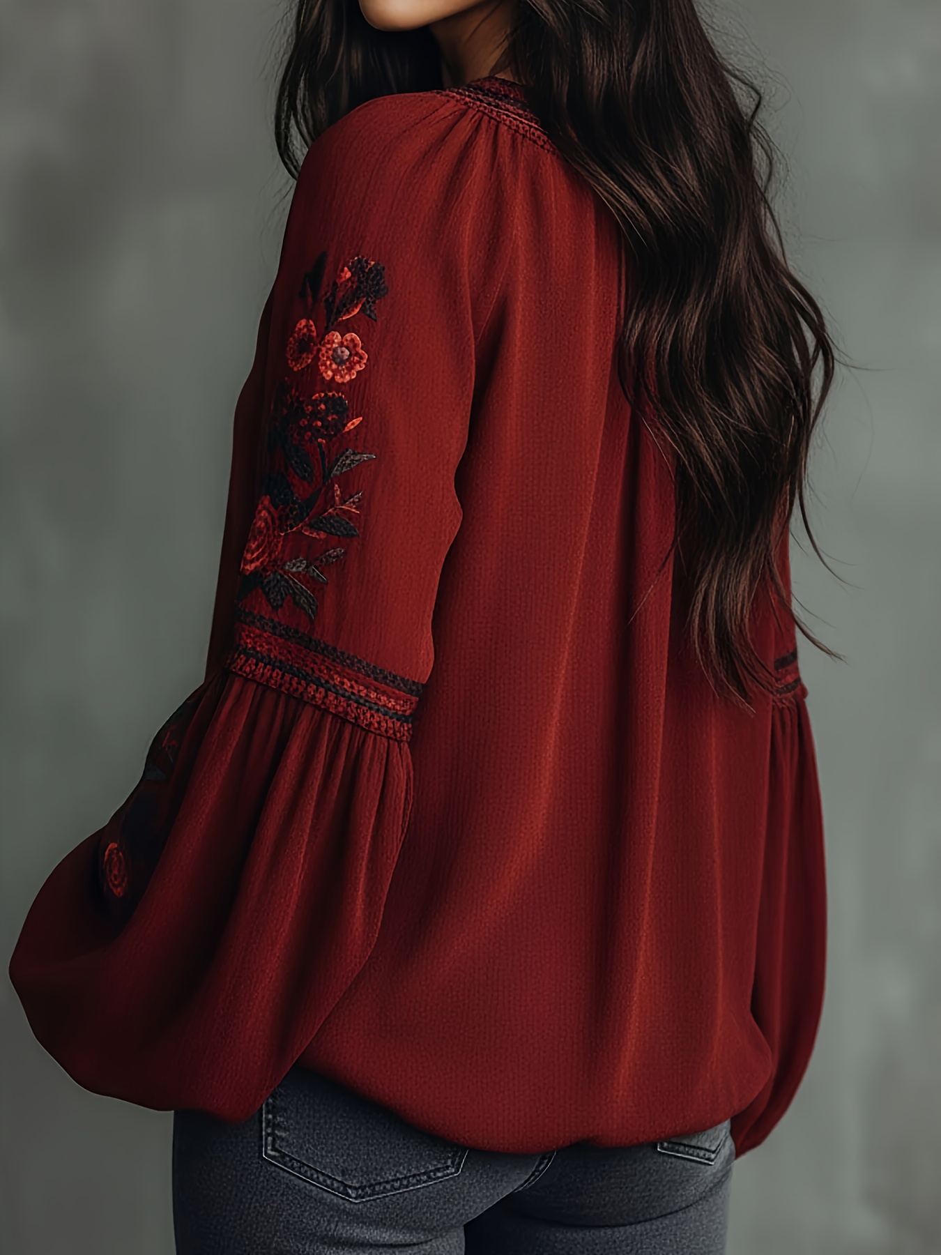 Women‘s Spring Blouse Retro Em - Embroidery Blouse 评论和价格