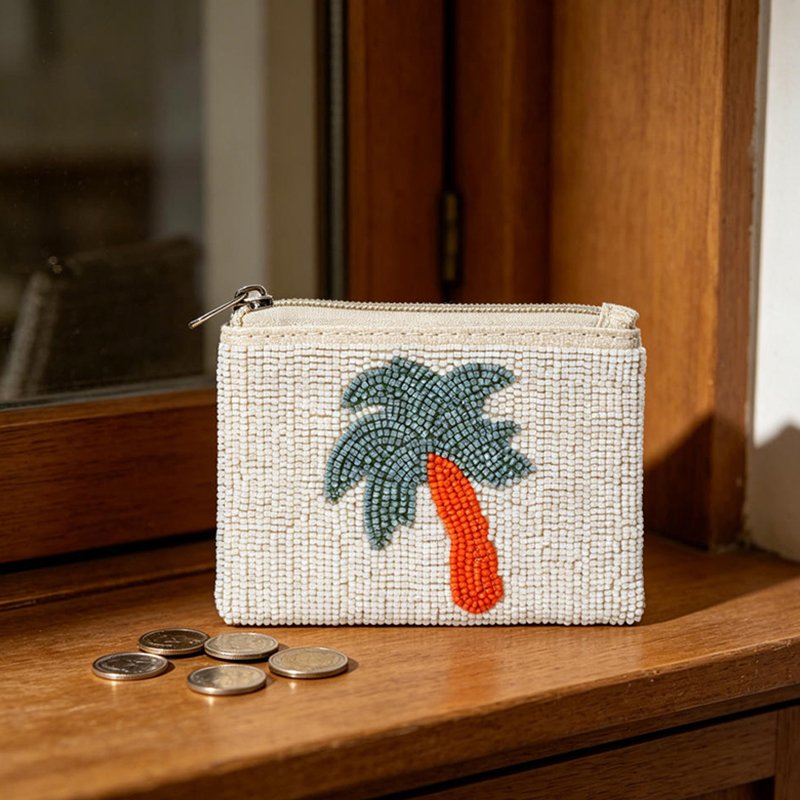 Bohemian Banana Palm Tree Coin - Embroidery Wallet 评论和价格
