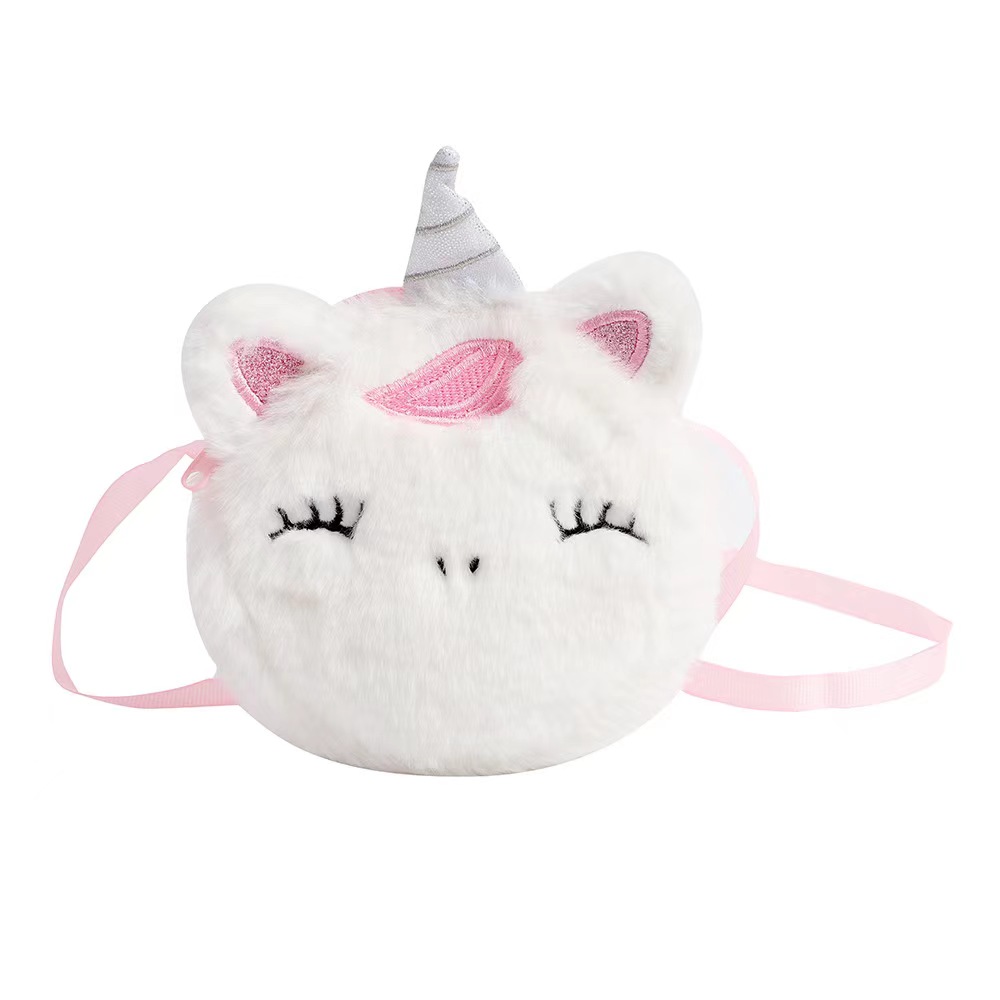 Kids Fashion Plush Shoulder Ba - Embroidery Wallet 评论和价格