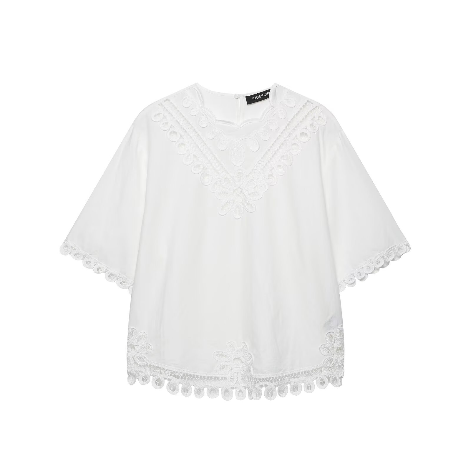 BSAY Women's White Hollow Embr - Embroidery Blouse 评论和价格