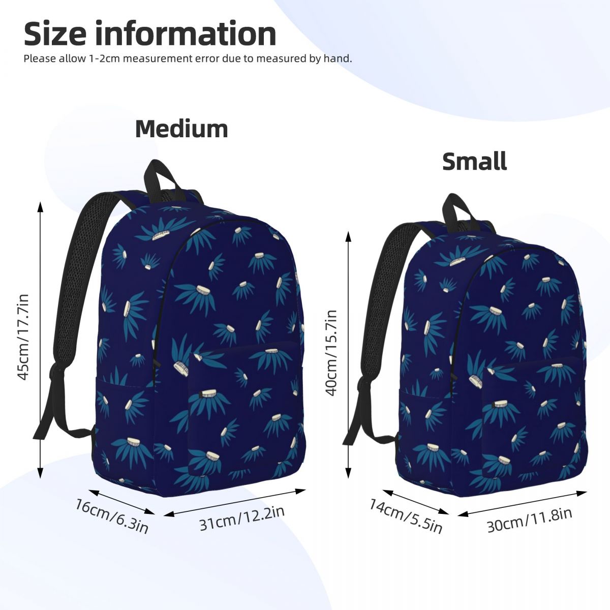 Blue Daisy Floral Backpack Flo - Embroidery Daisy Flower 评论和价格