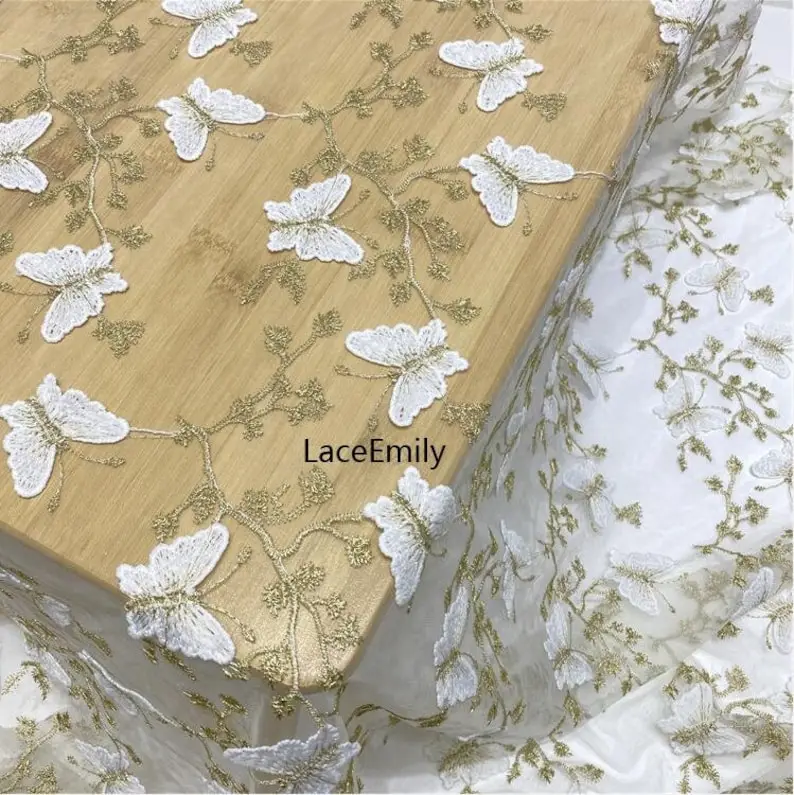 3D Butterfly Lace Fabric Butte - Embroidery Veil 评论和价格
