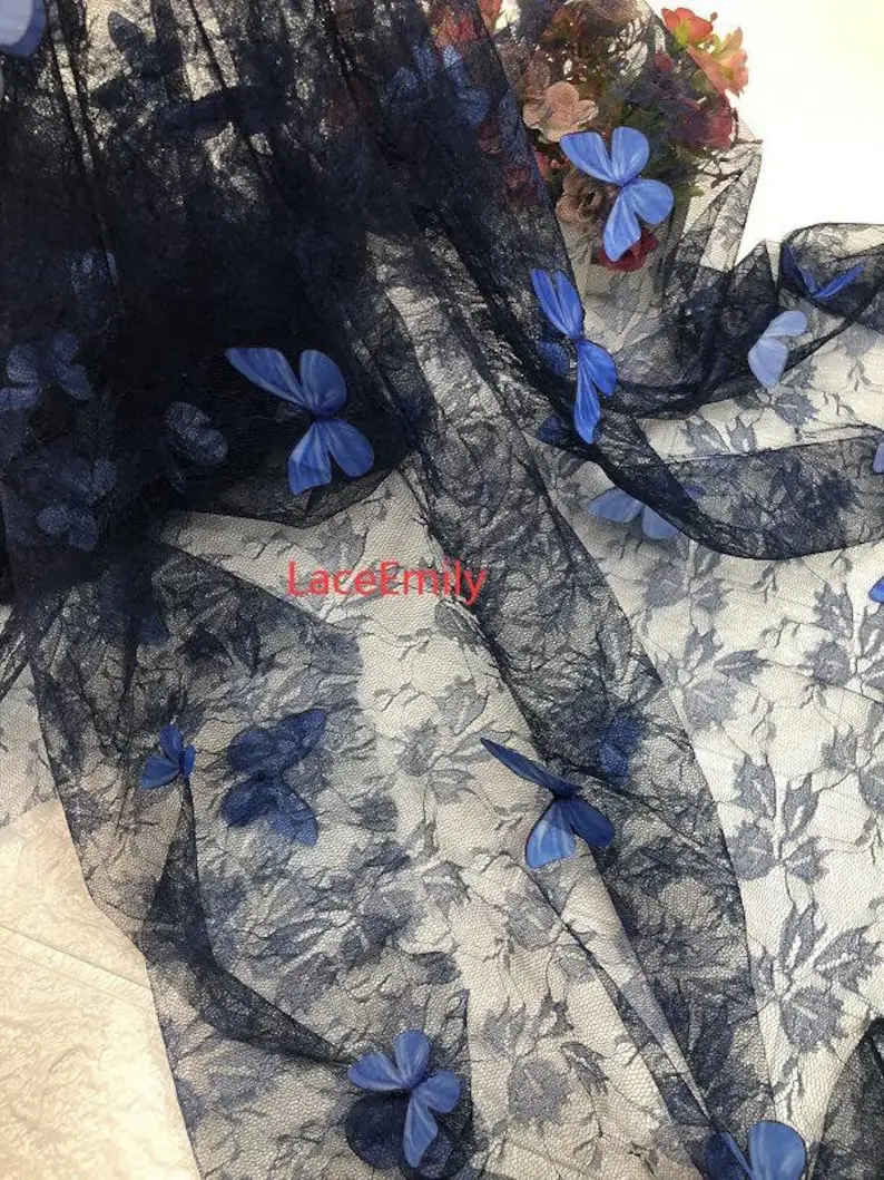 4 Colors 3D butterfly embroide - Embroidery Veil 评论和价格
