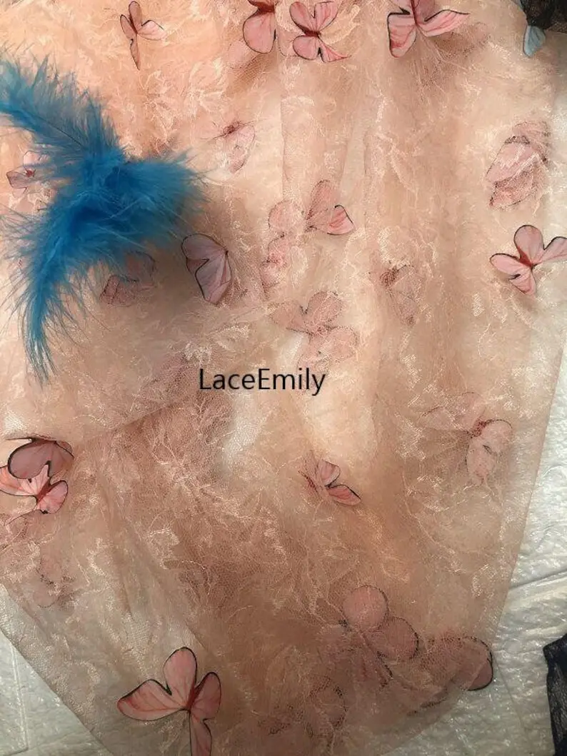 4 Colors 3D butterfly embroide - Embroidery Veil 评论和价格
