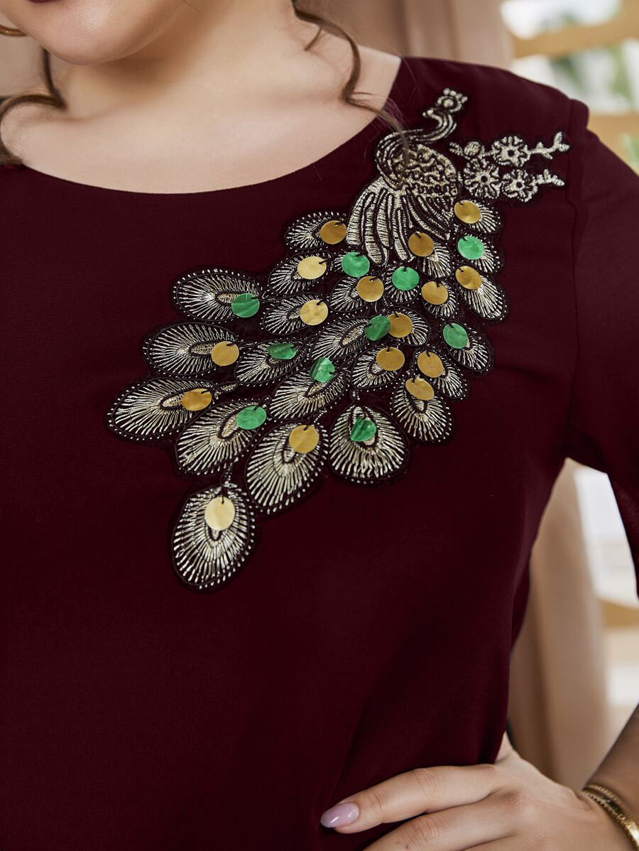 Plus Size Women's Embroidered  - Embroidery Blouse 评论和价格