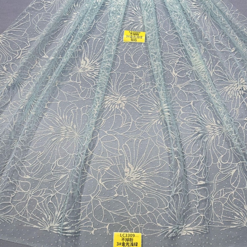 2026 Light Green Hot Sale Fadh - Embroidery Net Fabric 评论和价格