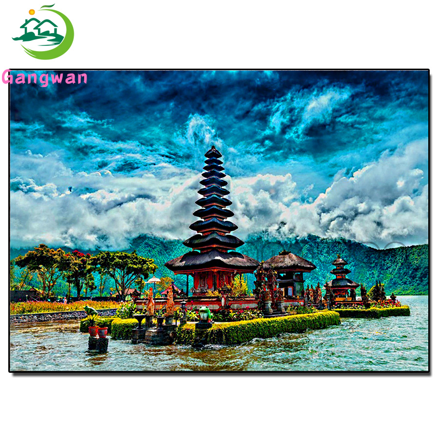 scenic building diamond painti - Embroidery Bali 评论和价格