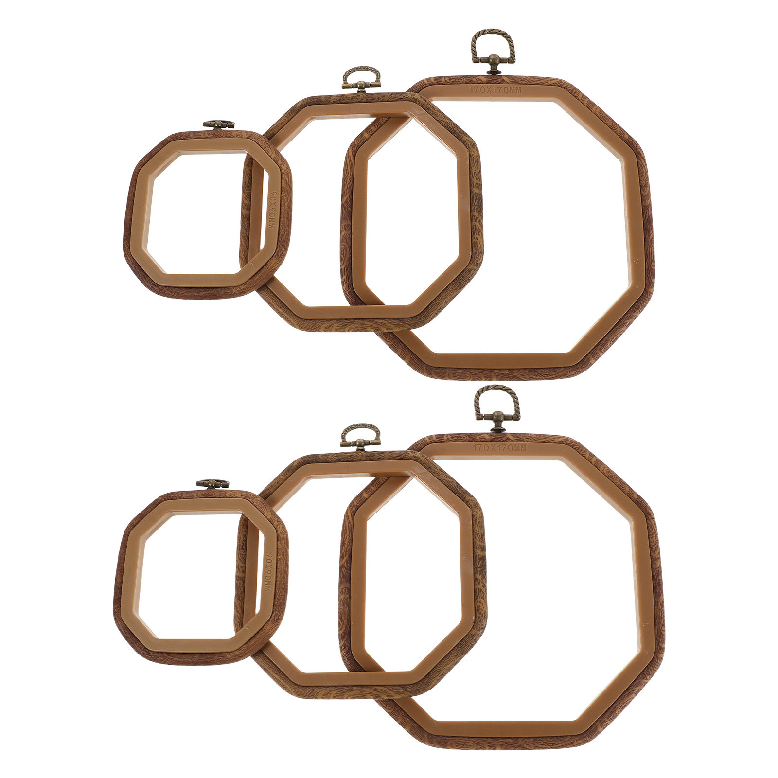 6Pcs Octagonal Imitated Wood E - Embroidery Frame 评论和价格
