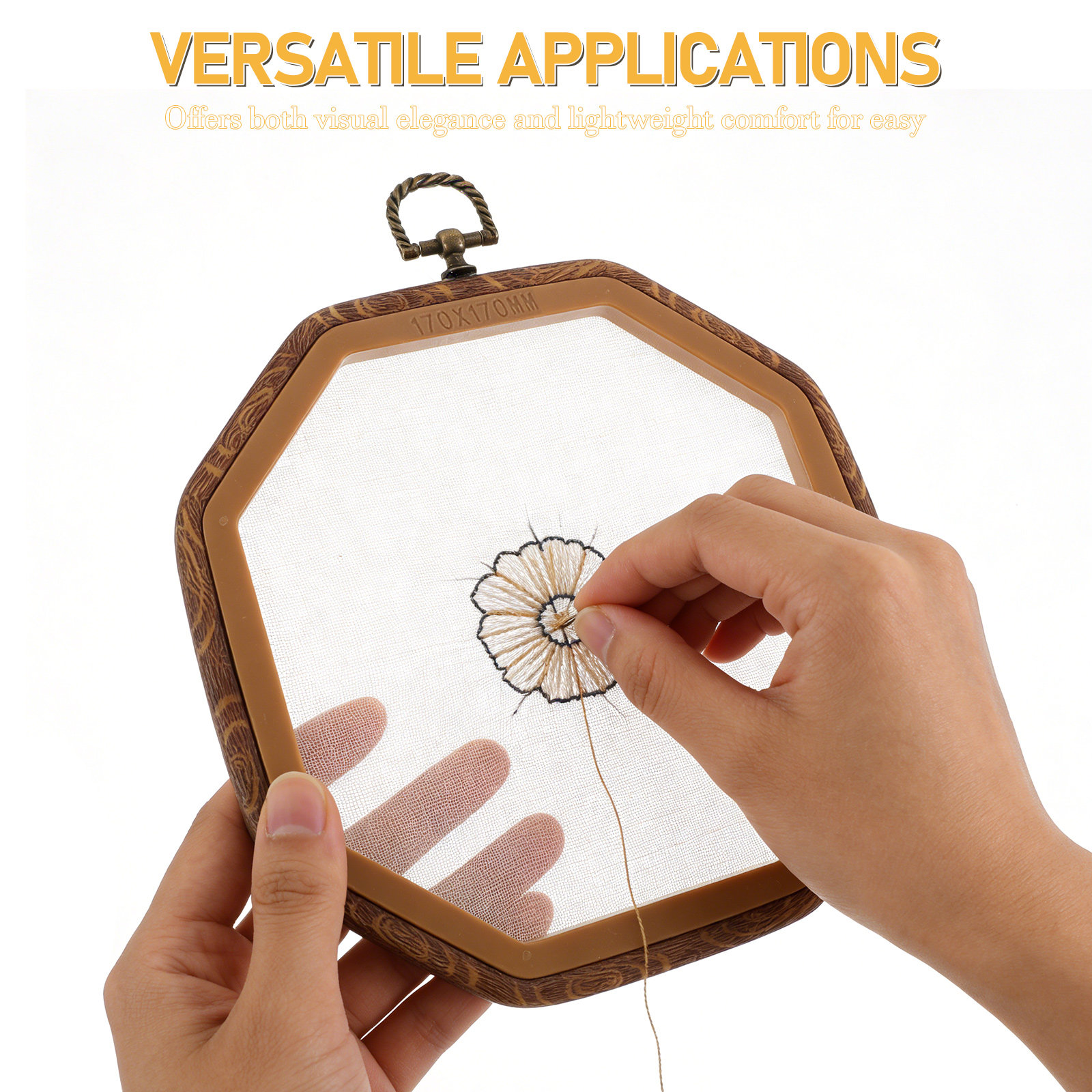 6Pcs Octagonal Imitated Wood E - Embroidery Frame 评论和价格
