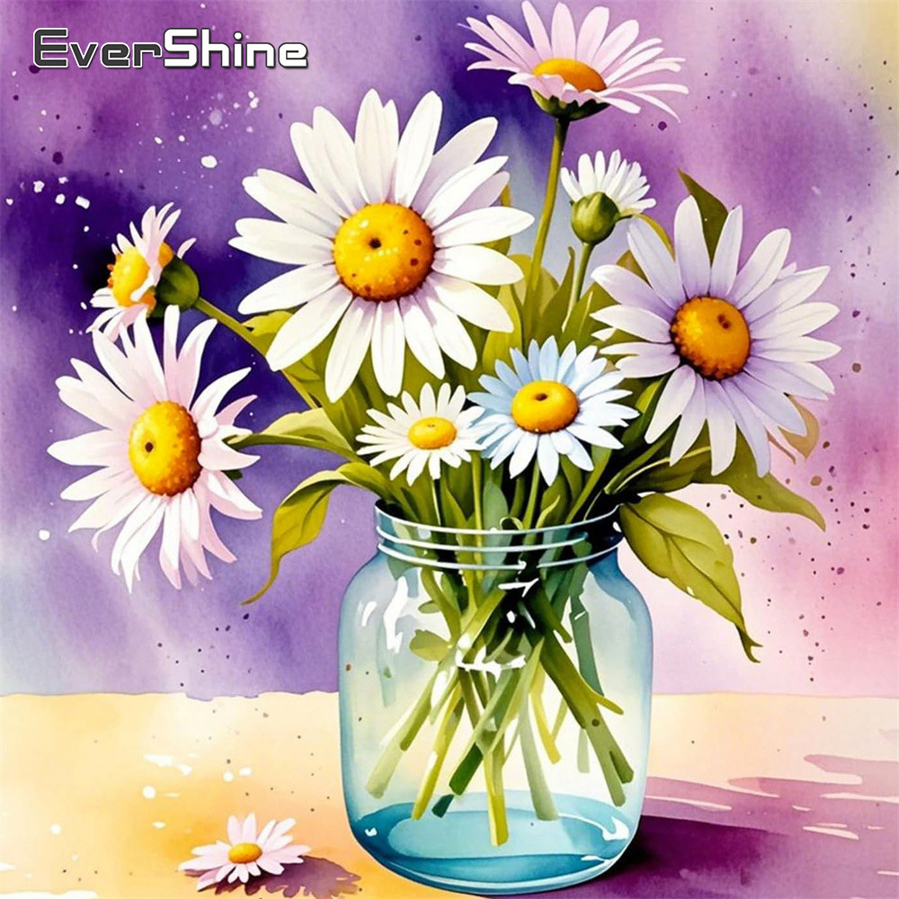 Evershine Diamond Embroidery F - Embroidery Daisy Flower 评论和价格