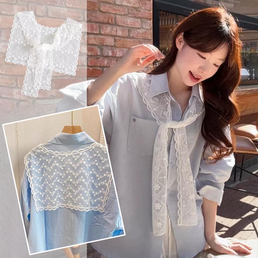 French Lace Shawl Scarf for Wo - Embroidery Blouse 评论和价格