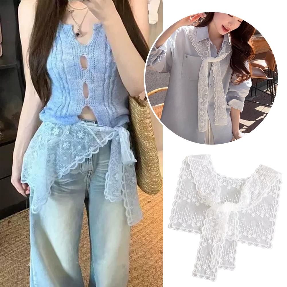 French Lace Shawl Scarf for Wo - Embroidery Blouse 评论和价格