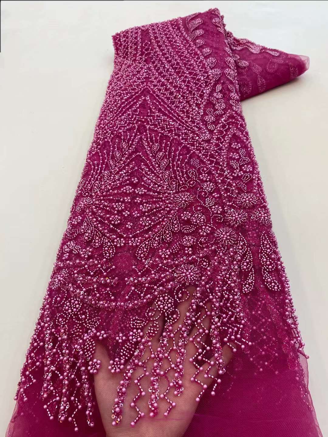 Brown Sequin Beaded Embroidery - Embroidery Net Fabric 评论和价格