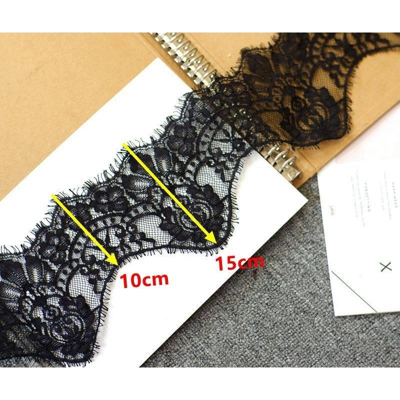 15CM Wide, New Wave Edge Bone  - Embroidery Veil 评论和价格