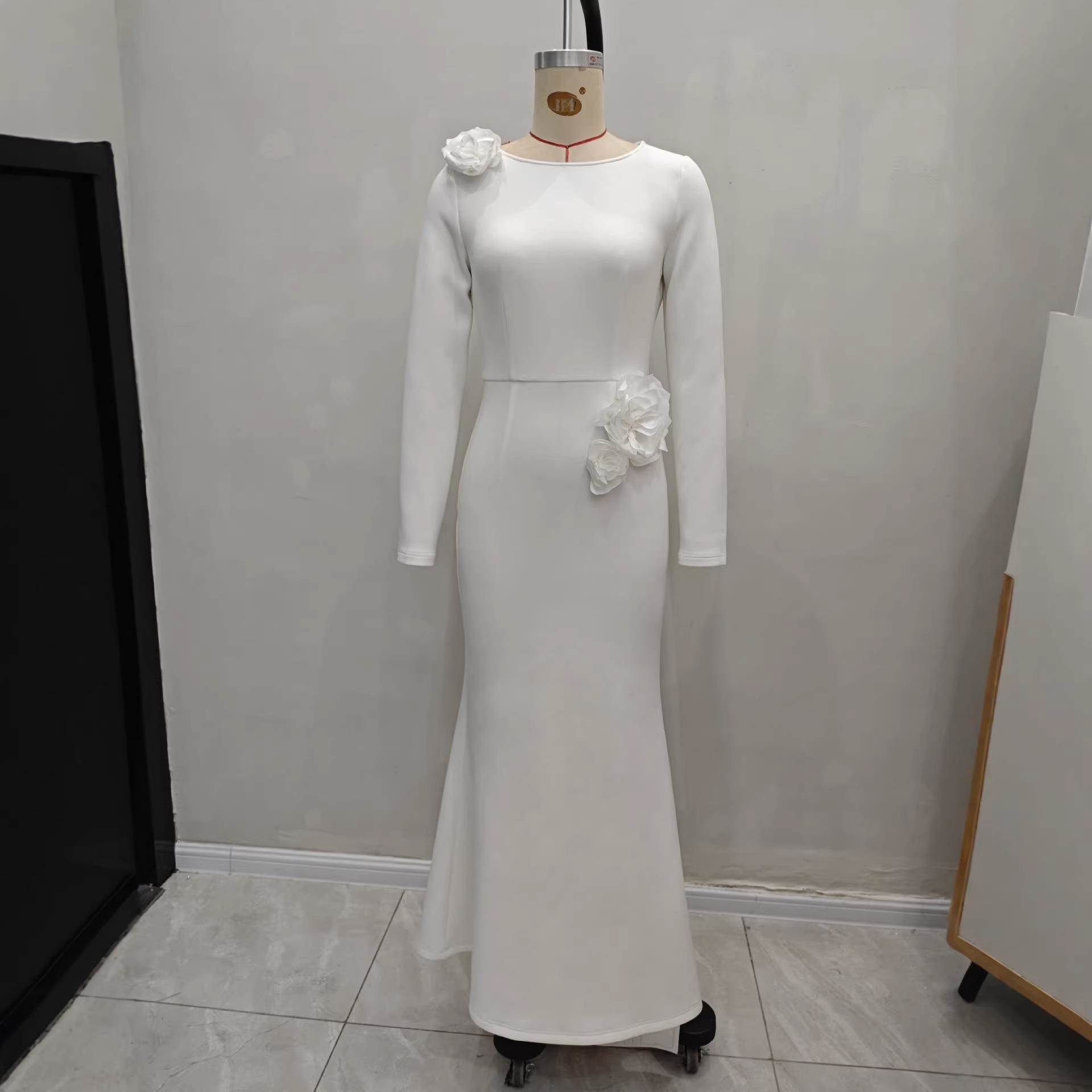 Elegant Knitted Fish Tail Dres - Embroidery Fish 评论和价格