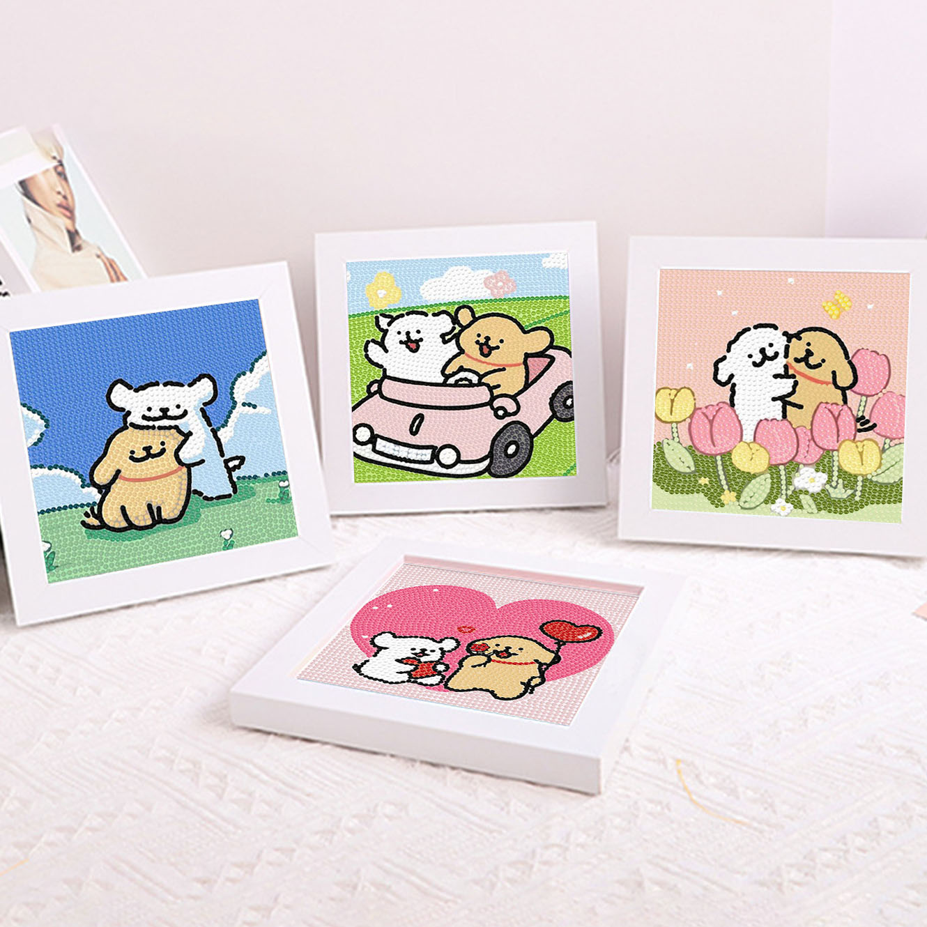 Cartoon Line Puppy Crystal Dia - Embroidery Frame 评论和价格