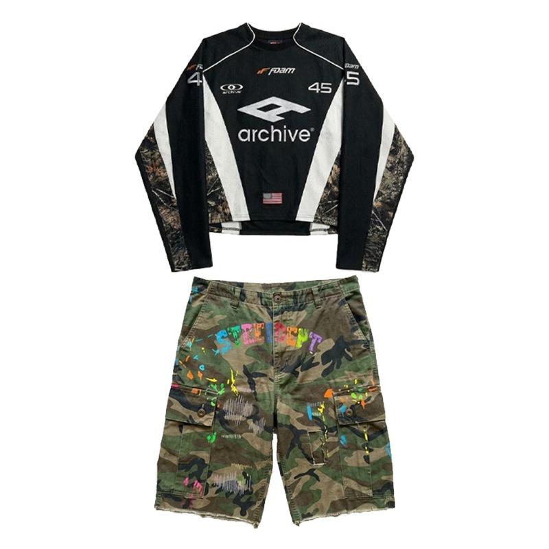 Hip Hop Y2K Streetwear Men Mat - Embroidery Outfit 评论和价格