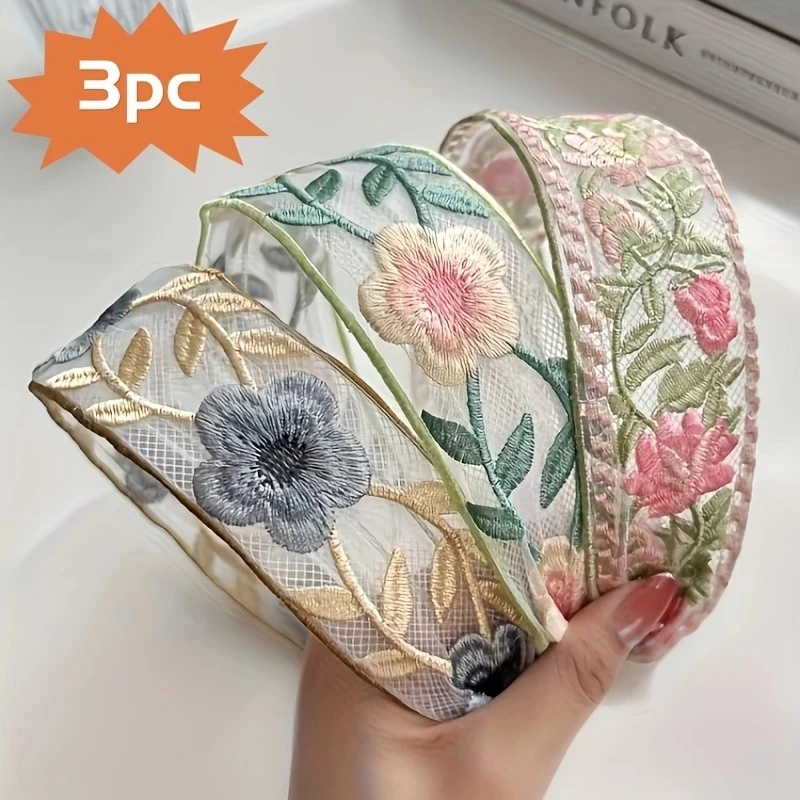 1/3pcs Elegant Chiffon Embroid - Embroidery Hoop 评论和价格