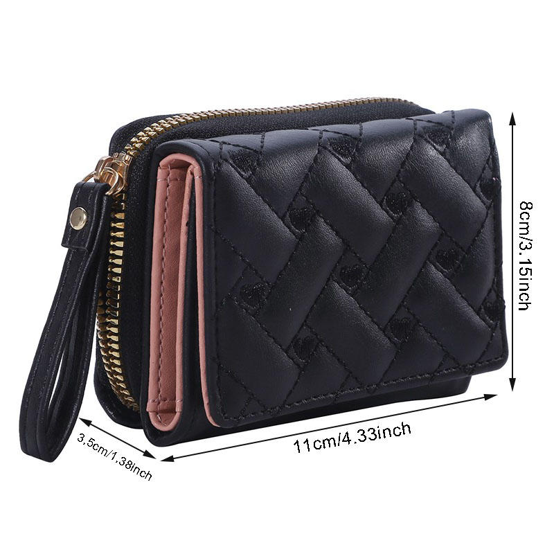 PU Leather Tri-Fold Wallet for - Embroidery Wallet 评论和价格