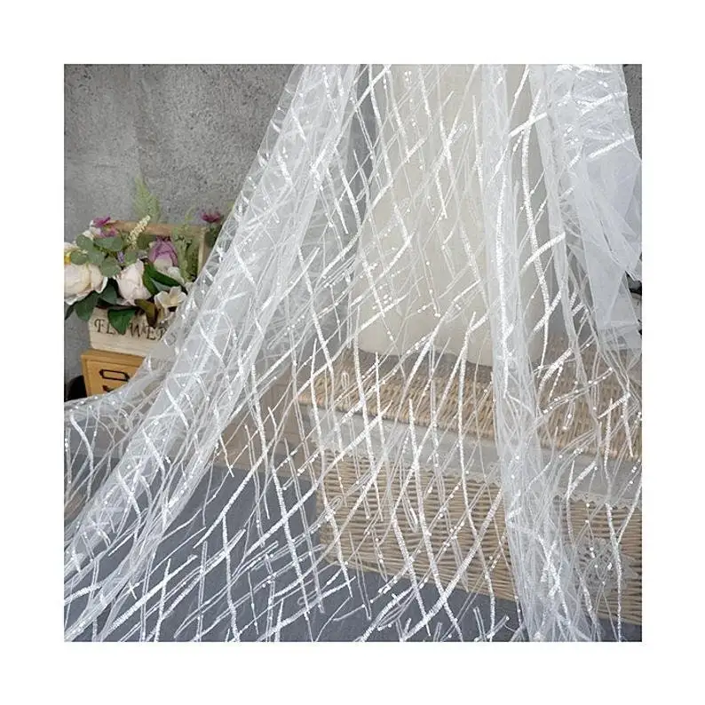 Heavy Sequins Lace fabric Flow - Embroidery Veil 评论和价格