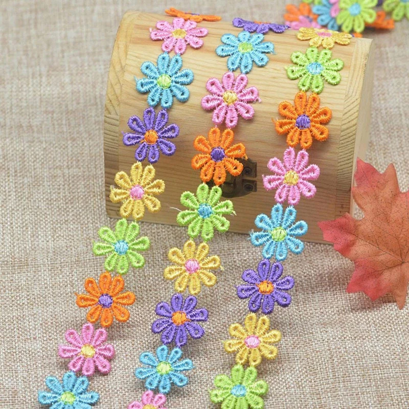 15yards Colorful Daisy Flower  - Embroidery Daisy Flower 评论和价格