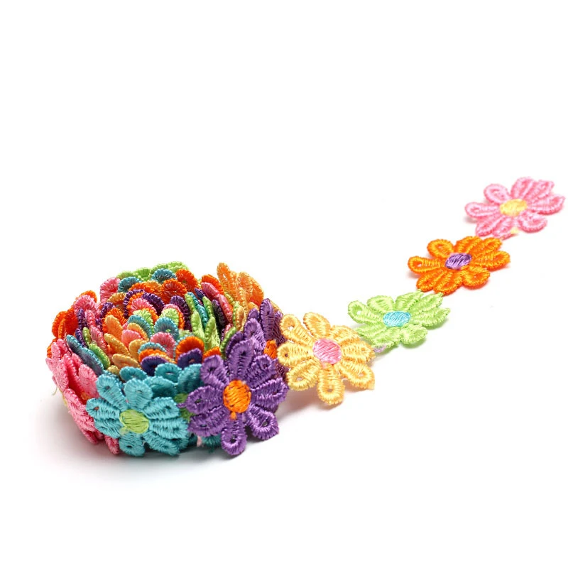 15yards Colorful Daisy Flower  - Embroidery Daisy Flower 评论和价格