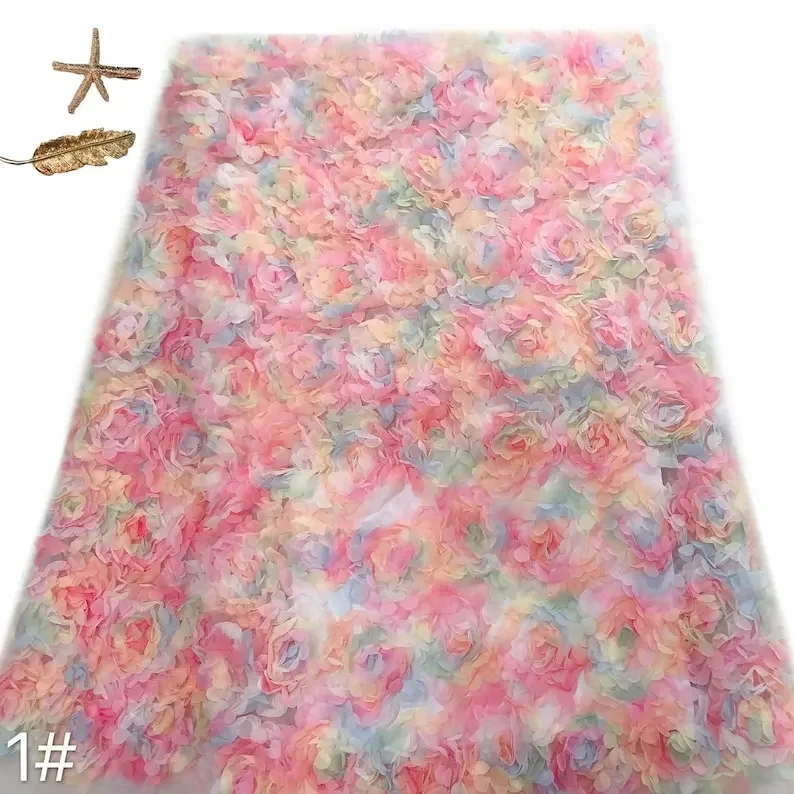 3d chiffon rose flower lace fa - Embroidery Veil 评论和价格