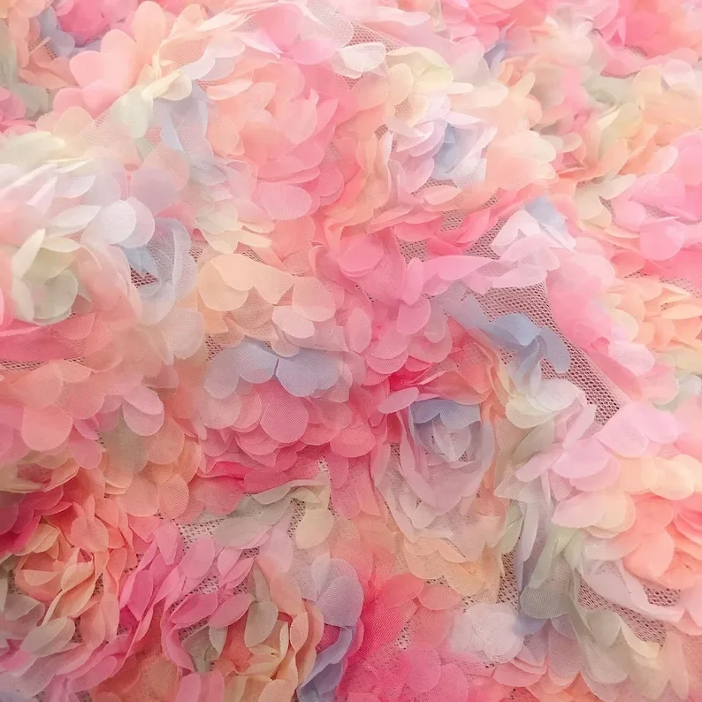 3d chiffon rose flower lace fa - Embroidery Veil 评论和价格