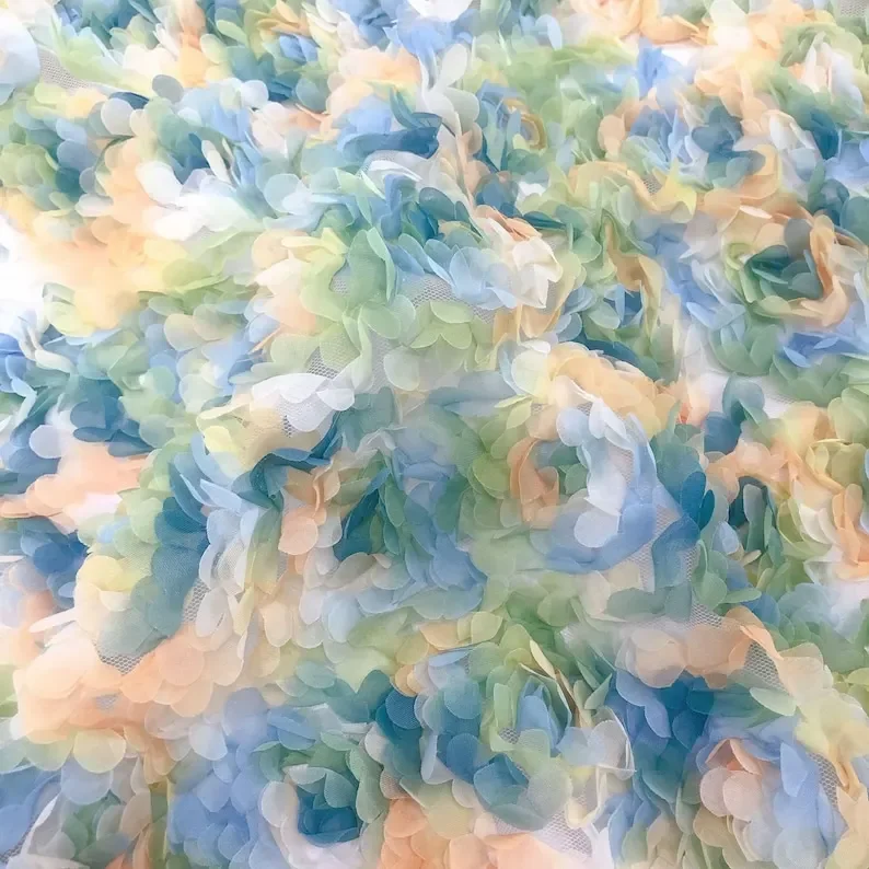 3d chiffon rose flower lace fa - Embroidery Veil 评论和价格