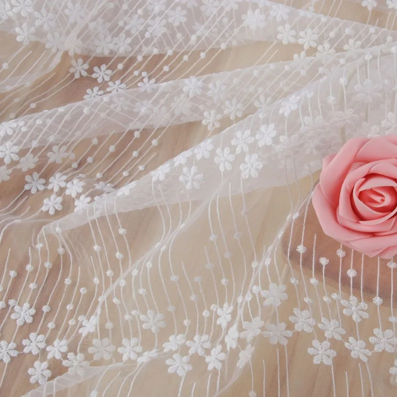 1 yard flower embroidery Lace  - Embroidery Veil 评论和价格